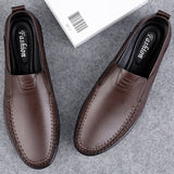 Genuine Leather Men's Loafers Slip On Casual Leather Shoes Super Soft Driving Footwear Sapato Social Masculino Mart Lion   