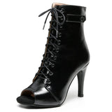 Latin Shoes Ladies Salsa Ballroom Party Women's Boots Yellow Black Girls High Heel Dance Boots MartLion
