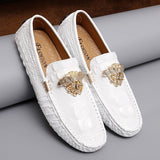 Men's Leather Loafers Moccasins Slip On Flat Casual Shoes Driving Unisex Loafers Designer Zapatos