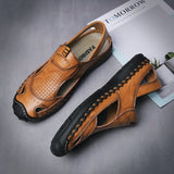 Men's Leather Summer Classic Roman Sandals Slipper Outdoor Sneaker Beach Rubber Flip Flops Water Trekking MartLion   