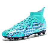 Football Boots Kids Boy Tf Indoor Soccer Shoes Men's Turf Leather Training Sneakers Mart Lion Blue cd Eur 35 