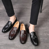 Men's Casual Leather Shoes Driving Loafers Light Moccasins Trendy Tassels Party Wedding Flats Mart Lion   