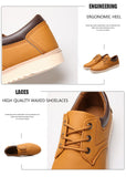 Men's Leather Casual Shoes Flat Trendy Sneaker Oxfords Zapatillas Mart Lion   