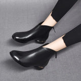 Ankle boots ladies England ladies autumn winter short women casual comfort artificial leather shoes MartLion   