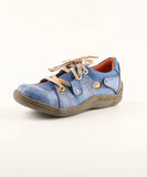 Line Pattern Handmade Women's Single Shoes MartLion Blue 36 