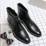 Mid Calf Men's Boots Genuine Leather Shoes Chelsea Dress Warm Winter With Masculina Mart Lion   