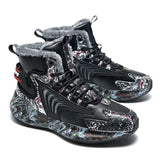 Outdoor Cotton-padded Shoes High Top Sneakers Fur Warm Snow Boots Men's Casual Shoes Soft In Winter MartLion black 39 
