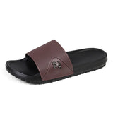 Summer Men's Rubber Slippers Slides Home Soft Indoor Slippers Beach Shoes Casa Hombre MartLion Brown 45 
