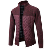 Knitted Cardigan Coat in and Winter Version of Slim Fit and Trendy Sweater MartLion 8835 wine red XXL 