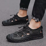 Summer Men's Sandals Outdoor Mesh Soft Clogs Slides Handmade Roman Outdoor Slippers Mart Lion   