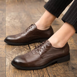 Men's Shoes Split Leather Dress Oxfords British Lace Up Formal Footwear Mart Lion   