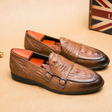 Slip On Men's Loafers Split Leather Dress Shoes Formal Footwear Mart Lion   