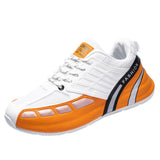 Autumn Men's Breathable Low-Top Color Matching Sports Casual Shoes Mart Lion White Orange 39 