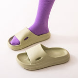 Men's Platform Slippers Shoes Unisex Summer Beach Eva Soft Sole Slide Sandals Leisure Women Indoor Bathroom Anti-slip Slides Mart Lion Green 3637 