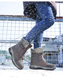 Women Boots Waterproof Snow Boots Warm Plush Winter Shoes Mid-calf Non-slip Winter Female MartLion   