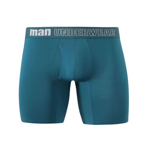 Men's Boxer Shorts Mid Waist Panty Underwear Seamless Bamboo Fiber Boxers Open Crotch Panties MartLion Green M 