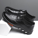 Leather Shoes Men's Spring Casual Soft-Soled Non-Slip Breathable All-Match Footwear Loafers Zapatos Mart Lion black 39 