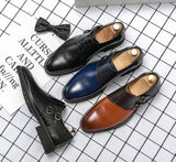  British Style Pointed Toed Dress Shoes Men's Casual Leather Social MartLion - Mart Lion