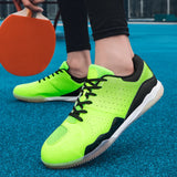 men's table tennis shoes Breathable anti-skid sports shoes Outdoor training MartLion Green 39 