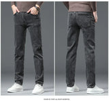 Men's Black Gray Jeans Stretch Classic Slim  Black Denim Pants Elasticity Male  Casual Trousers MartLion   