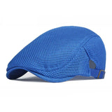 Breathable Mesh Newsboy Cap Men's Boina Cabbie Cap Summer Autumn Streetwear Golf Hat Gorras Planas Flat Caps for Women MartLion Blue  
