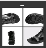Luxury Flat Sandals Men's Summer Designer White Roman Sandals Open-toe Shoes Light Leather MartLion   