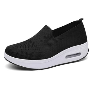 Sneakers Women's Sports Shoes Mesh Breathable Platform Tennis Casual Slip-On Ladies Walking Vulcanized Shoes Zapatillas Mujer MartLion black 36 
