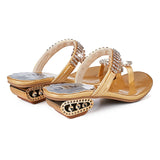 Summer Sandals Women Shoes Rhinestone Flat Ladies Gold Silver MartLion   