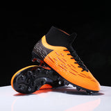 Soccer Shoes Men's For Training Elastic Spikes Cleats Non Slip Wear Resistant Lightweight Ankle Protect Football MartLion   