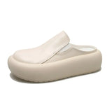 Thick bottom half slippers spring and autumn wear Muller shoes network red heelless lazy bread MartLion Beige 39 