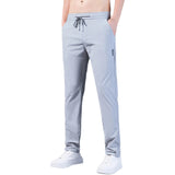 Men's Trousers Color Loose Straight-Leg Casual Pants Thin Sports With Pockets MartLion   