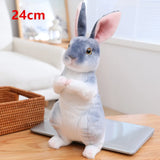 Lovely Fluffy Lop-eared Rabbits Plush Toy Baby Kids Appease Dolls Simulation Long Ear Rabbit Pillow Kawaii Christmas Gift MartLion stand  grey4  