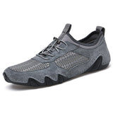 Men's Summer Casual Shoes Breathable Loafers Mesh Luxury Walking Sneakers Outdoor Tennis Sport Masculino Mart Lion Grey 38 