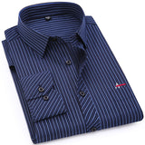 Striped Shirt Brand Clothing Pocket Men's Long Sleeve Shirt  Summer Slim Fit Shirt Casual Shirt Clo Mart Lion AAQS2106DACK BULET 38 