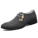 Elegant Men's Dress Shoes Leather Normal Loafers for Casual Pointed Toe Blue Designer MartLion Grey lace-up 38 