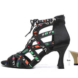 Hollow Out Latin Dance Shoes Heels Ballroom Ladies Dancing Wedding Tango Sandals Indoor Modern MartLion Black heel 6cm 37 