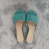 Women Elegant Summer Slippers 3cm Velvet Mules Wedge Sandals Slippers Open Toe High Heels Casual Dress Shoes MartLion   