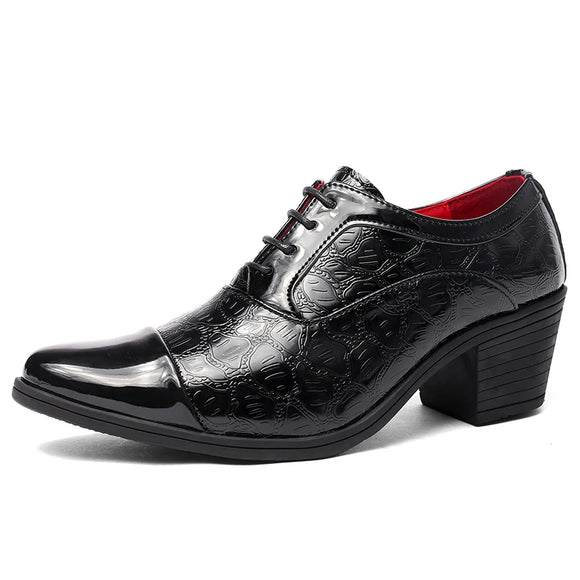 Oxford Shoes Formal Men's Dress Party Evening Sneakers High Heel Gentleman Elegance Italian High Heel Dress MartLion 19888324801 38 