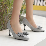 Mature Brown Leopard Women Pumps 3 inch High Heels Office Lady Shoes MartLion Gray 3.5 