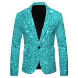 Men's Glitter Embellished Jacket Nightclub Prom Suit Homme Stage Clothes blazers MartLion Blue S CN