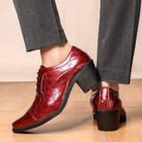 Oxford Shoes Formal Men's Dress Party Evening Sneakers High Heel Gentleman Elegance Italian High Heel Dress MartLion   