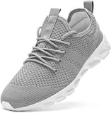 men's casual shoes light sneaker white outdoor breathable mesh sports black running tennis MartLion Grey 46 