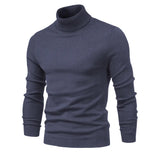 Winter Thick Men's Sweaters Casual Turtle Neck Solid Color Warm Slim Turtleneck Sweaters Pullover MartLion   