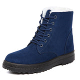Women's Boots Snow Soft Shoes Woman Platform Ladies Shoes Casual Mid Women's High Boots Flat Winter Girls Boots MartLion Blue 44