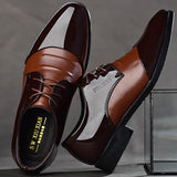 Retro Classic Dress Shoes Black Leather Oxfords Casual Men's Wedding Party Office Formal Work Mart Lion   