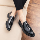 Men's Casual Shoes Leather Loafers Office Breathable Driving Moccasins Slip On Tassel Mart Lion   