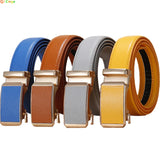 Golden Automatic Buckle Belt Men's and Women Universal Casual Red Blue Green Black White Female Waistband MartLion   