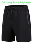 Men's shorts sports running fitness cycling, hiking quick drying breathable and micro elastic shorts MartLion black S 