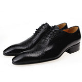Formal Genuine Leather Shoes Men's Evening Wedding Footwear Side Carving Black Brown Brogue MartLion black 39 