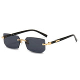 Rimless Sunglasses Rectangle Popular Women Men's Shades Small Square Summer Traveling MartLion   